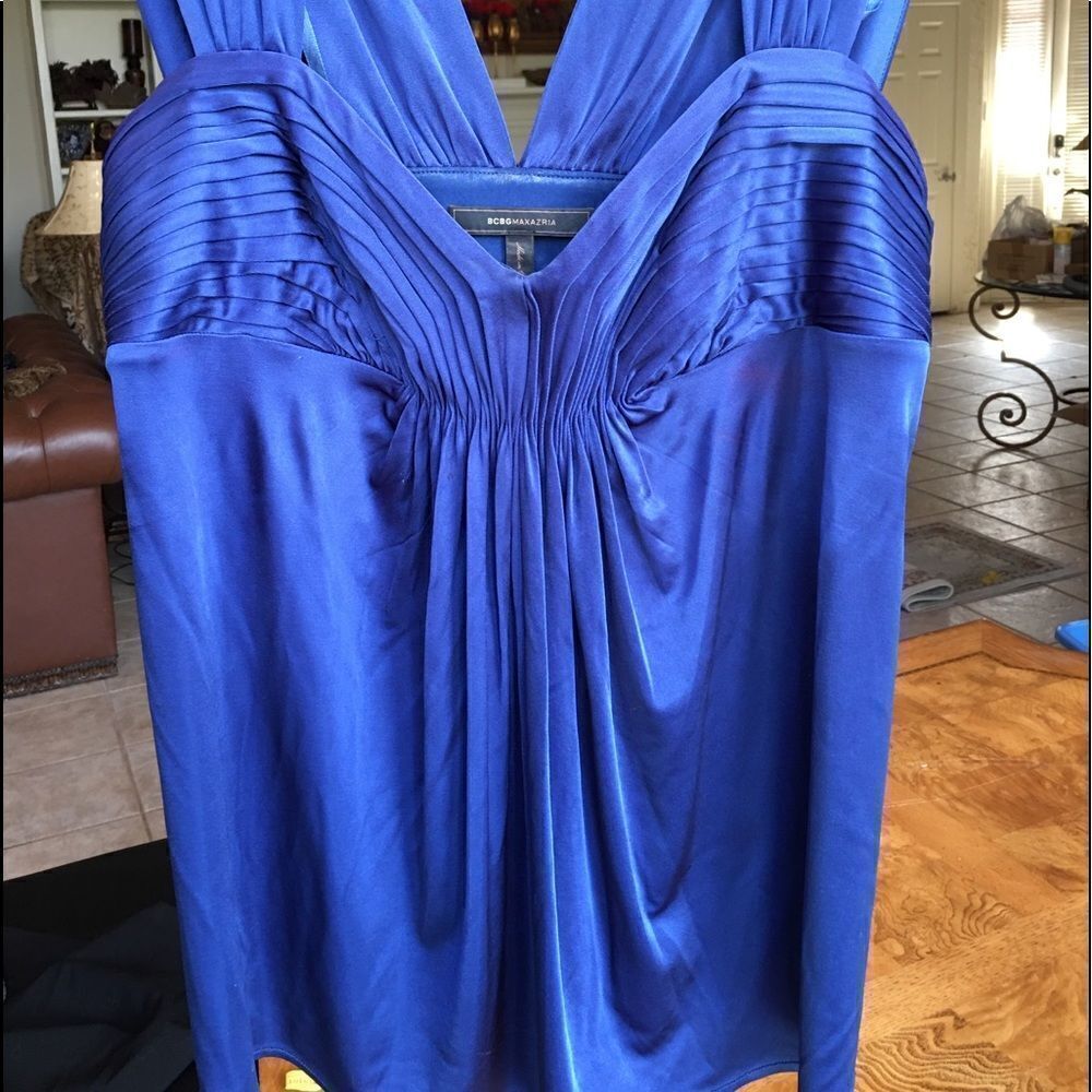 Bcbg max Royal Satin Pleated Luxury Tank! - Picture 6 of 8